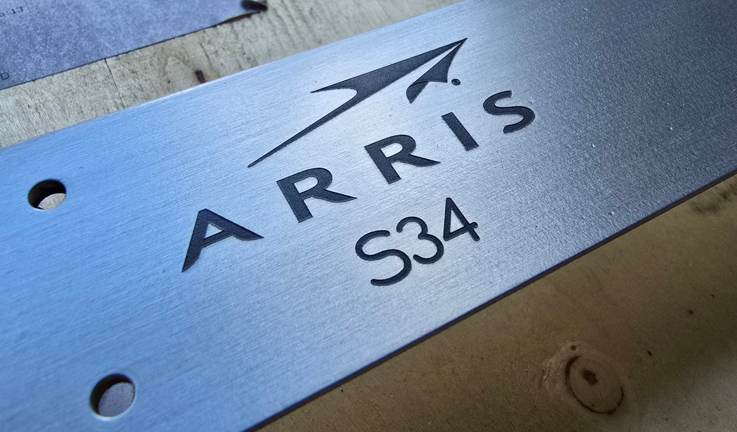 Rackmount Arris S34 Cable Modem Front Panel Engraving Close Up