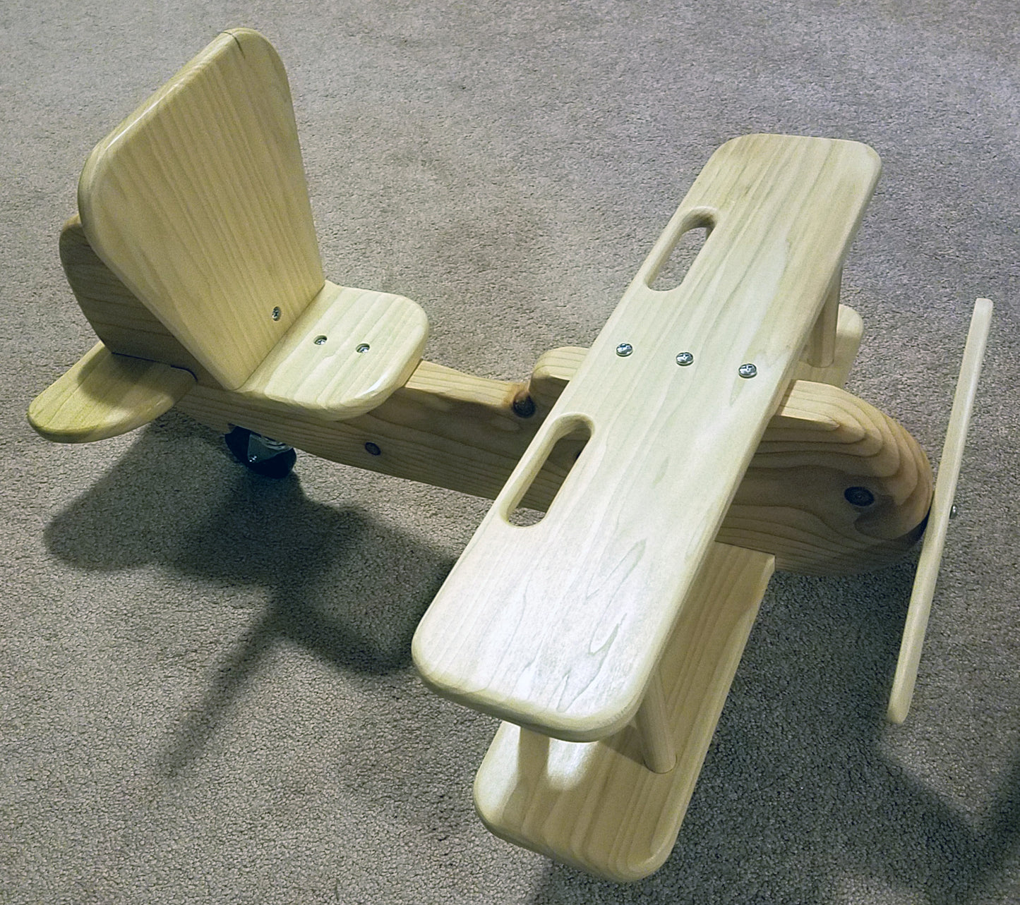 Kid's Wooden Airplane Ride On Toy - Rocker Capable