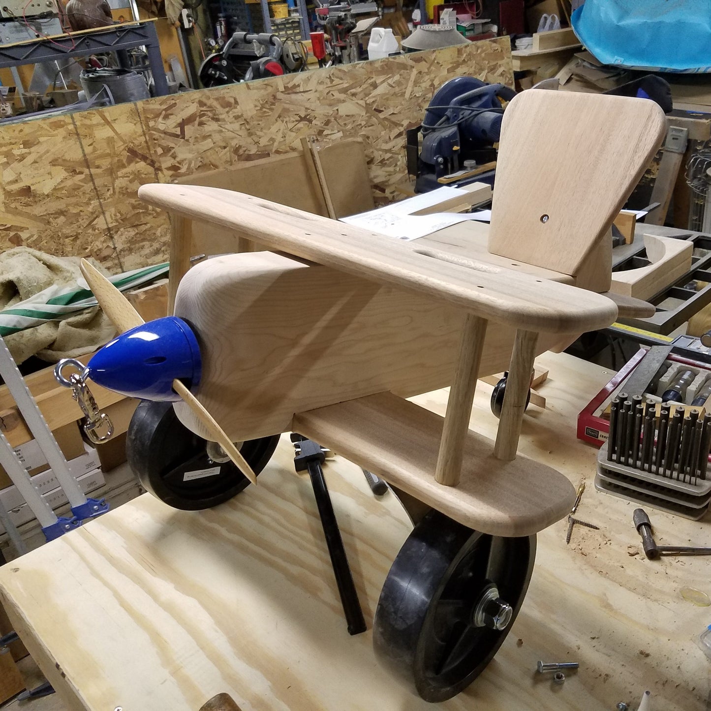 Kid's Wooden Airplane Ride On Toy - Rocker Capable
